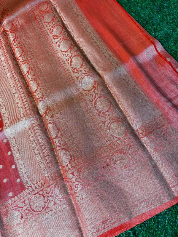 Pink_Breathable_Tissue_Silk_Banarasi_Saree_With_Rich_Pallu_And_Blouse