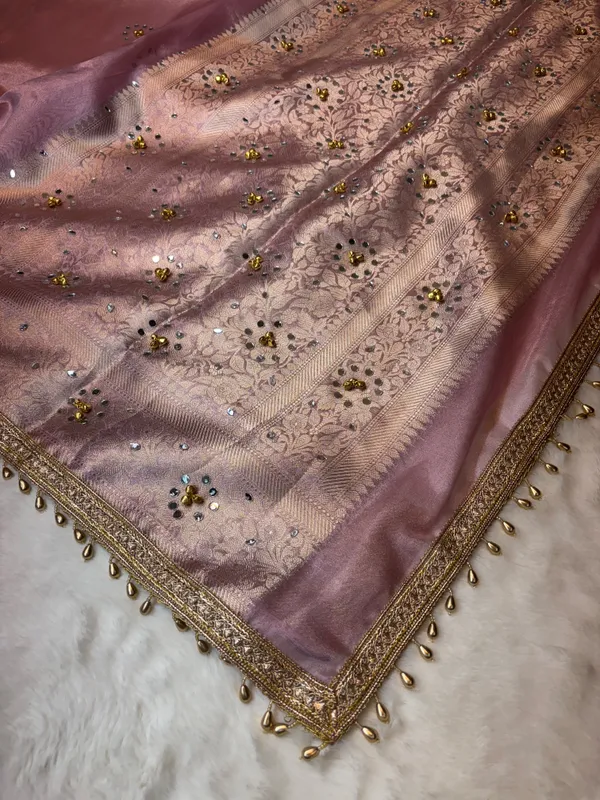 Rose_pink_KORA_TISSUE_ghunghroo_and_MIRROR_WORK_BANARASI_SAREE