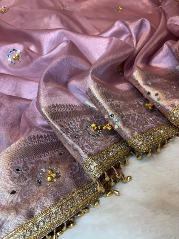 Rose_pink_KORA_TISSUE_ghunghroo_and_MIRROR_WORK_BANARASI_SAREE