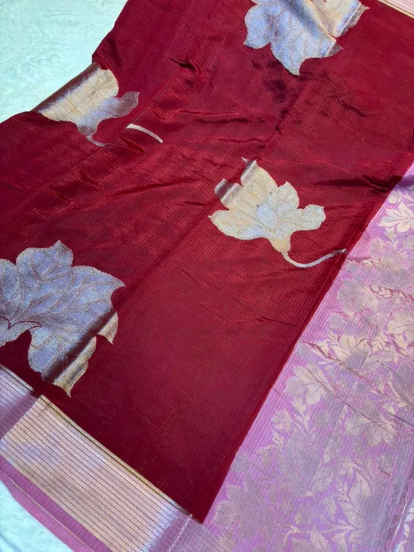 KATAN_SILK_FLORAL_EMBOSSED_MEENAKARI_BANARASI_SAREE