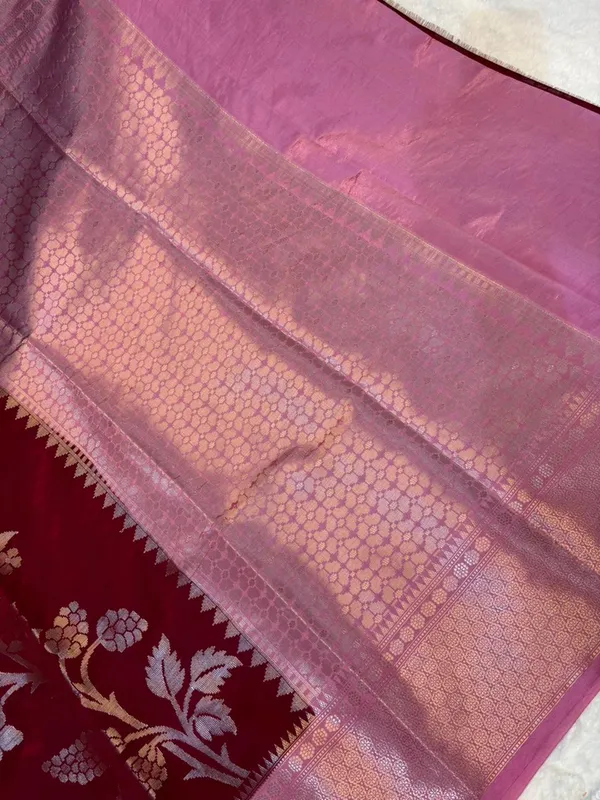 KATAN_SILK_FLORAL_EMBOSSED_MEENAKARI_BANARASI_SAREE