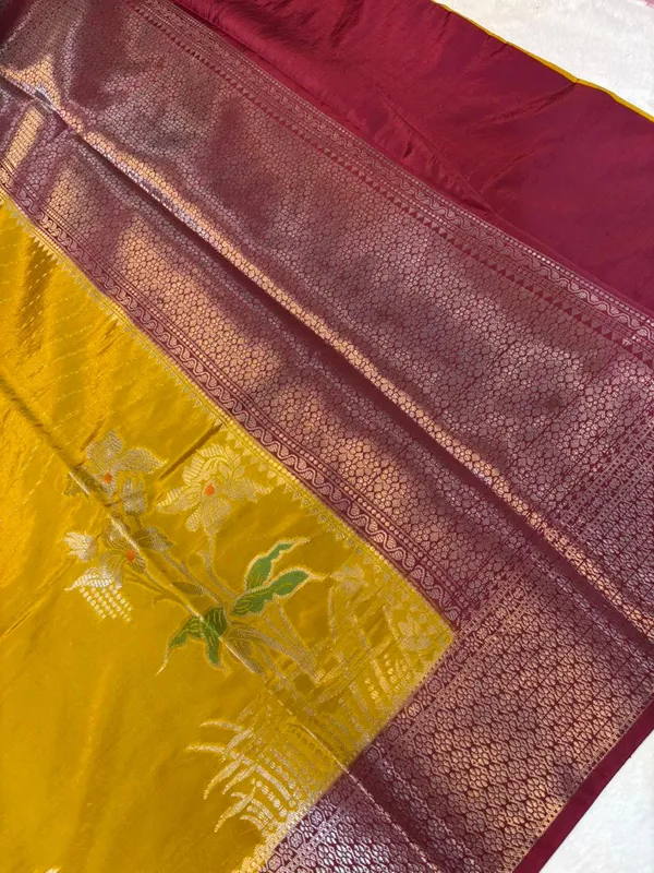 KATAN_SILK_FLORAL_EMBOSSED_MEENAKARI_BANARASI_SAREE