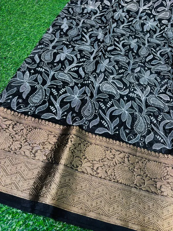 Traditional_Black_Organza_Silk_Chikan_Kari_Work_Banarasi_Saree
