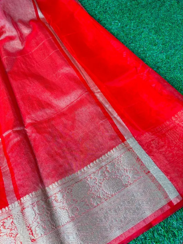 Red_Organza_Silk_Chikan_Kari_Work_Banarasi_Saree
