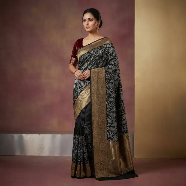 Traditional_Black_Organza_Silk_Chikan_Kari_Work_Banarasi_Saree