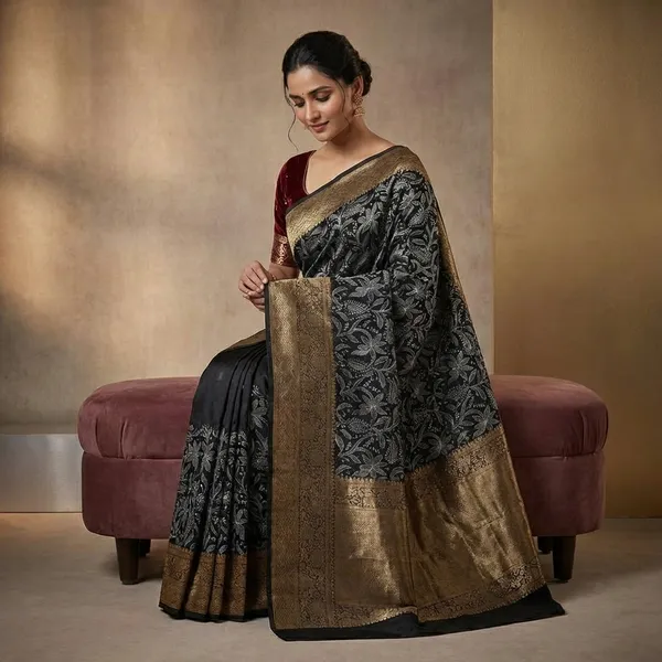 Traditional_Black_Organza_Silk_Chikan_Kari_Work_Banarasi_Saree