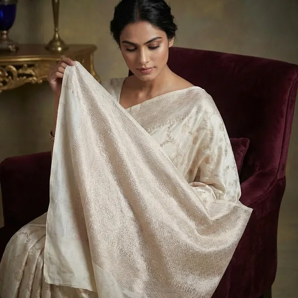 Off_White_Chinia_Silk_Saree_With_Silver_Zari_Weaving_And_Traditional_Floral_Jal_Work