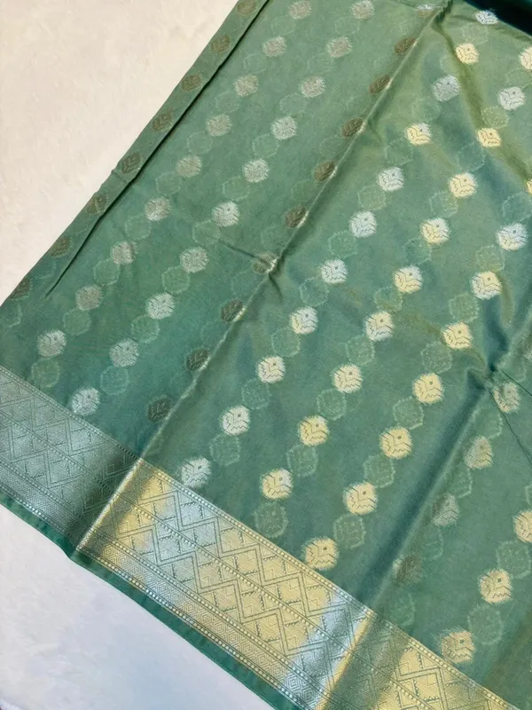 banarasi_cotton_saree_with_classic_banarasi_pallu_and_blousre._With_single_colour
