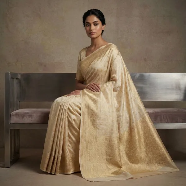 Breathable_Tissue_Silk_Banarasi_Saree_With_Rich_Pallu_And_Blouse_Cream