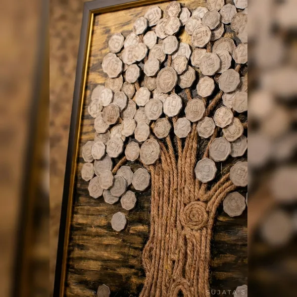 Handcrafted_Wooden_Tree_Wall_Art_With_Silver_Coin_Leaves
