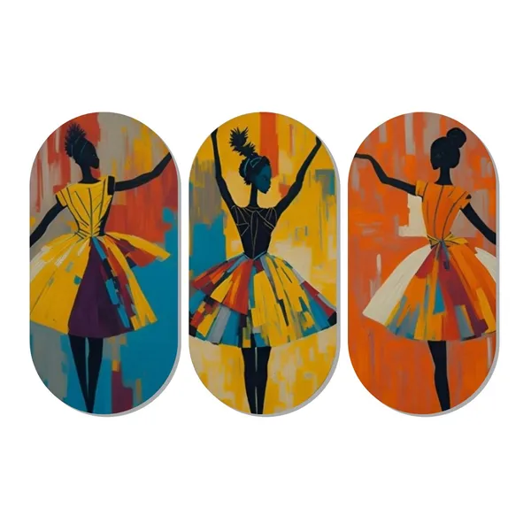 Dancing_Ballerinas_3_Piece_Oval_Wall_Art_Set_Colorful_Abstract_Silhouette_Paintings