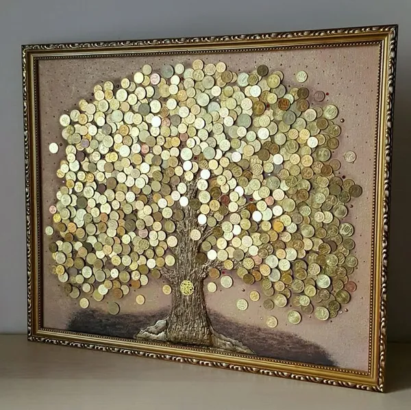 Decorative_Golden_Coin_Tree_Wall_Art_Frame