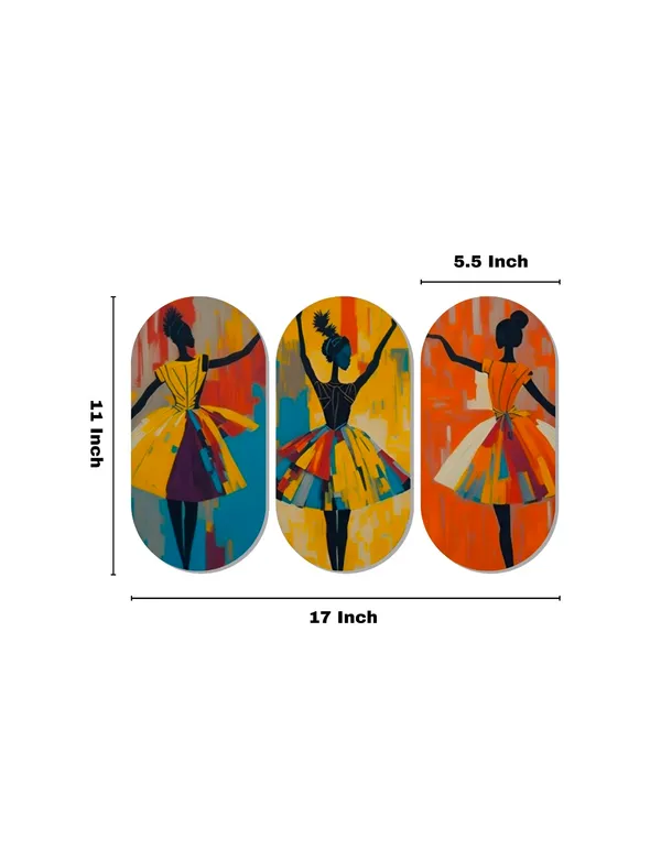 Dancing_Ballerinas_3_Piece_Oval_Wall_Art_Set_Colorful_Abstract_Silhouette_Paintings