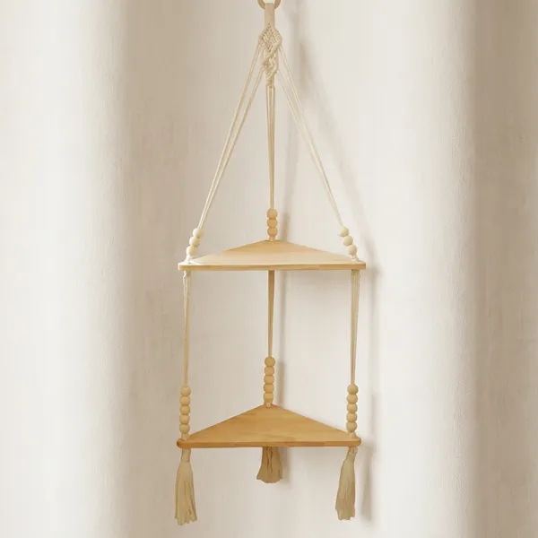 Macrame_2_Tier_Wall_Hanging_Corner_Shelf_With_Wooden_Shelves