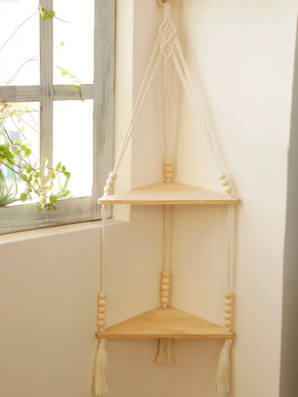 Macrame_2_Tier_Wall_Hanging_Corner_Shelf_With_Wooden_Shelves
