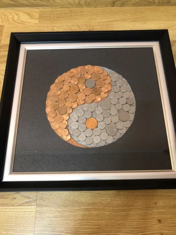Multicolour_Yin_Yang_Coin_Art_Framed_Wall_Decor