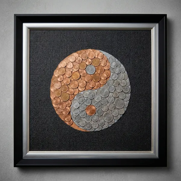 Multicolour_Yin_Yang_Coin_Art_Framed_Wall_Decor