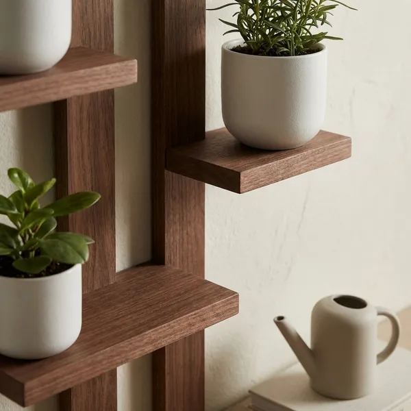 Wall_Mounted_Wooden_Plant_Stand_With_White_Ceramic_Pots