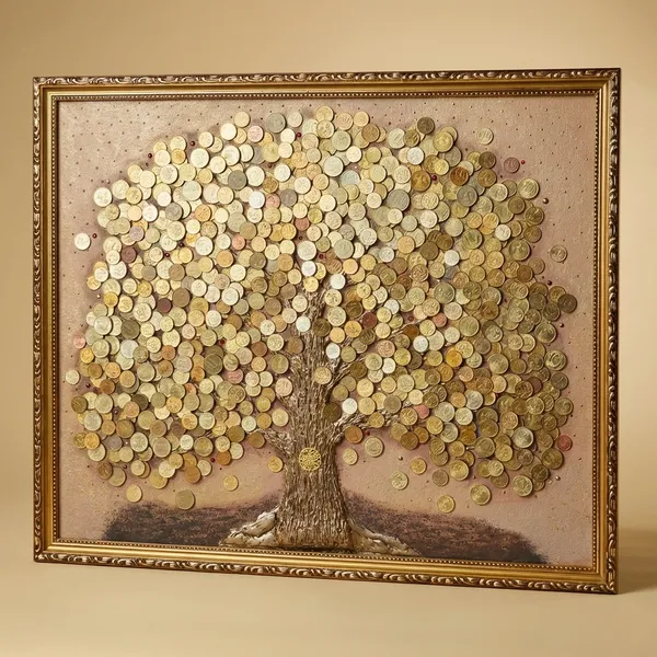 Decorative_Golden_Coin_Tree_Wall_Art_Frame