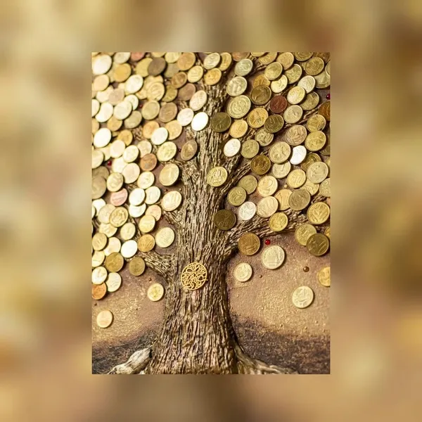 Decorative_Golden_Coin_Tree_Wall_Art_Frame