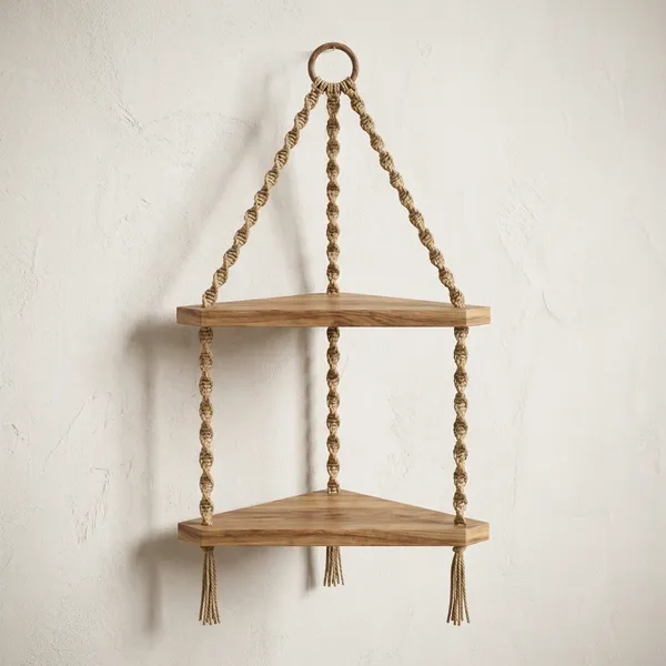 Two_Tier_Hanging_Corner_Wall_Organizer_Shelf_With_Rope