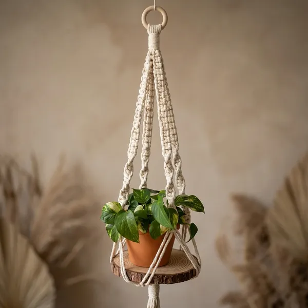 Macrame_Hanging_Plant_Holders_With_Wooden_Platforms_Set_Of_3