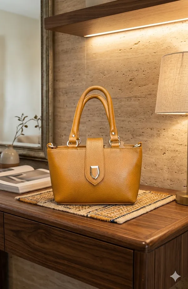 Vibrant_Yellow_Structured_Leather_Tote_Bag_With_Detachable_Strap