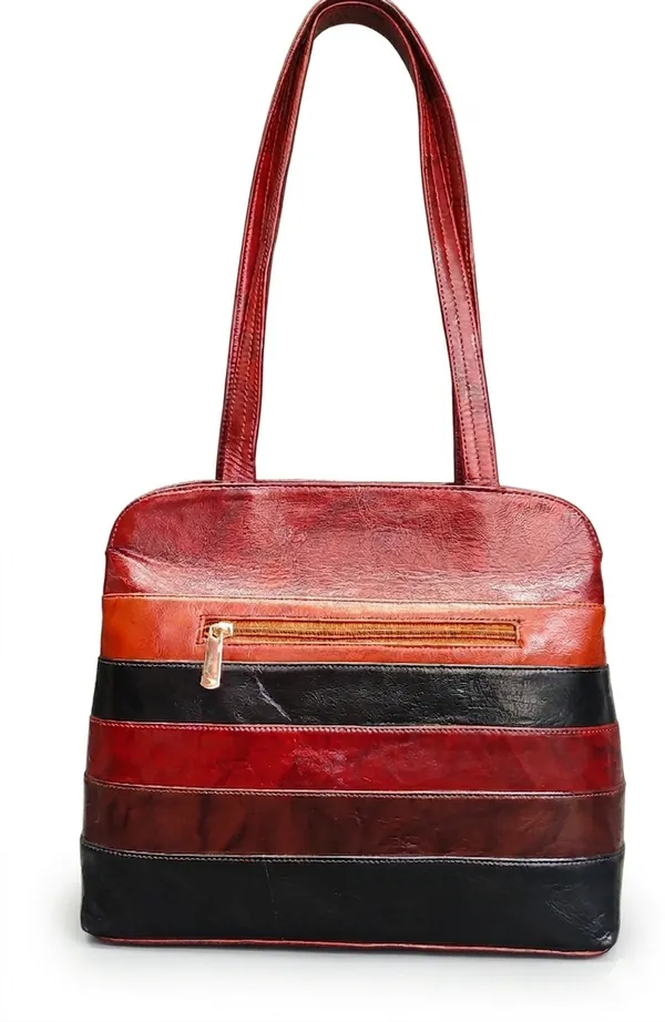 Multicolor_Striped_Leather_Shoulder_Bag_With_Zipper_Pocket