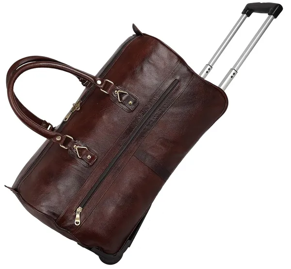 Top_Grain_Leather_Duffle_Trolley_Bag_23_Inch_Cabin_Size_Softsided_L_58_X_H_36_X_W_26_5_Cm_Weight_2_Kgs_2_Wheel_Telescope_Handle