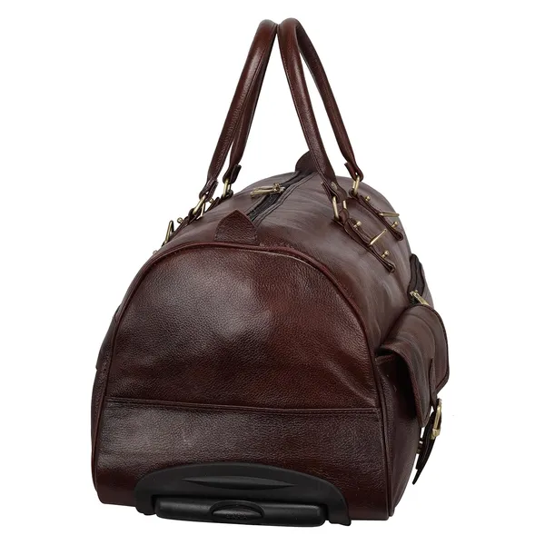 Top_Grain_Leather_Duffle_Trolley_Bag_23_Inch_Cabin_Size_Softsided_L_58_X_H_36_X_W_26_5_Cm_Weight_2_Kgs_2_Wheel_Telescope_Handle