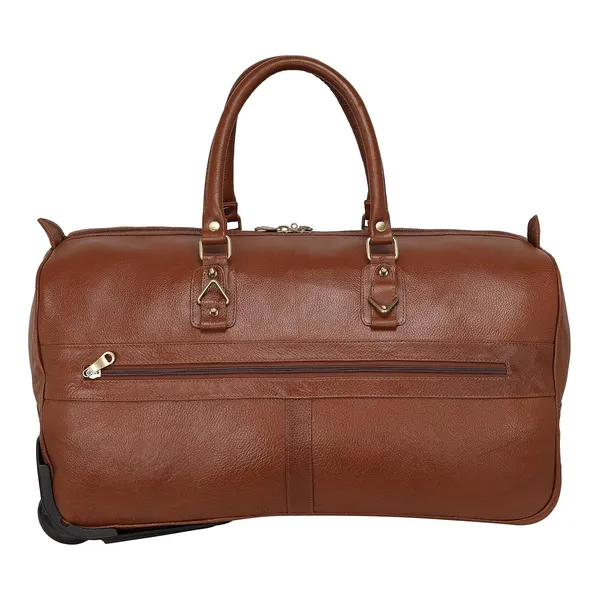 Top_Grain_Leather_Duffle_Trolley_Bag_23_Inch_Cabin_Size_Softsided_L_58_X_H_36_X_W_26_5_Cm_Weight_2_Kgs_2_Wheel_Telescope_Handle
