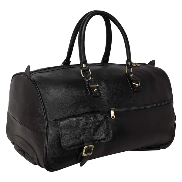 Top_Grain_Leather_Duffle_Trolley_Bag_23_Inch_Cabin_Size_Softsided_L_58_X_H_36_X_W_26_5_Cm_Weight_2_Kgs_2_Wheel_Telescope_Handle