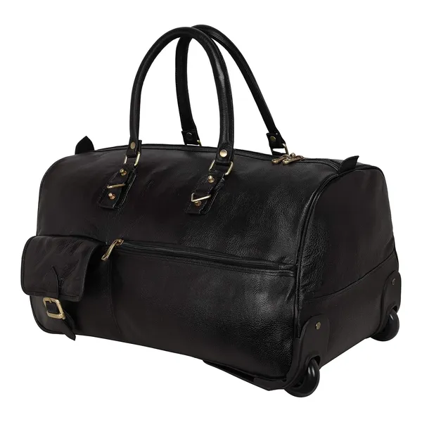 Top_Grain_Leather_Duffle_Trolley_Bag_23_Inch_Cabin_Size_Softsided_L_58_X_H_36_X_W_26_5_Cm_Weight_2_Kgs_2_Wheel_Telescope_Handle