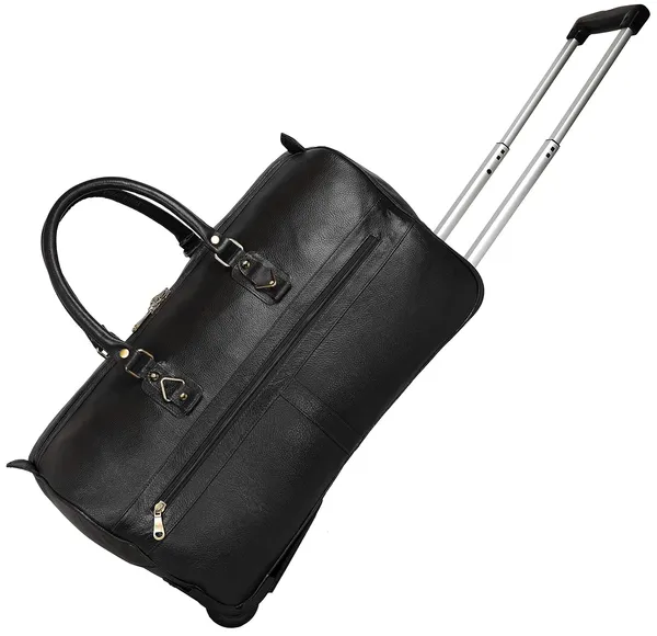Top_Grain_Leather_Duffle_Trolley_Bag_23_Inch_Cabin_Size_Softsided_L_58_X_H_36_X_W_26_5_Cm_Weight_2_Kgs_2_Wheel_Telescope_Handle