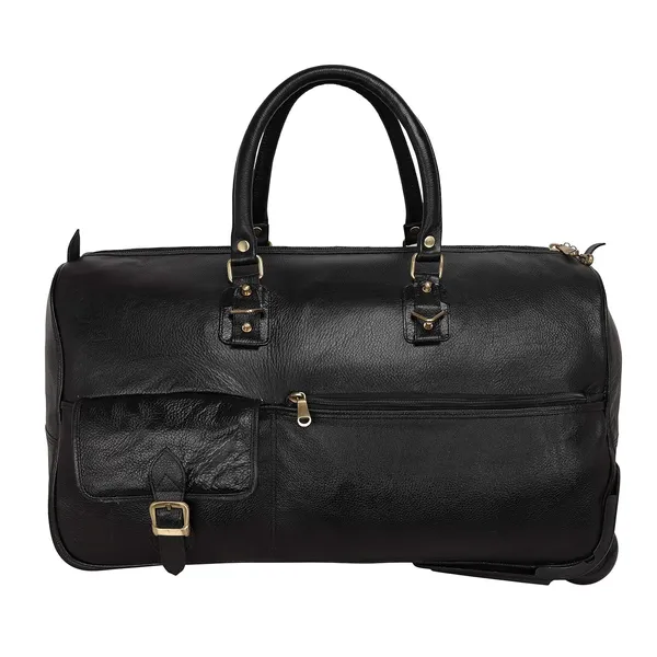 Top_Grain_Leather_Duffle_Trolley_Bag_23_Inch_Cabin_Size_Softsided_L_58_X_H_36_X_W_26_5_Cm_Weight_2_Kgs_2_Wheel_Telescope_Handle