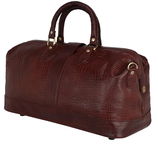 Leather_Duffle_Bags_For_Travel_Bag_Cabin_Size_Leather_Duffel_26_Liters_Capacity_Dimensions_L_21_X_H_14_5_X_W_10_Inches_Duffel_Bag_Croco_Brown