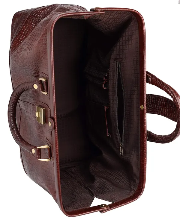 Leather_Duffle_Bags_For_Travel_Bag_Cabin_Size_Leather_Duffel_26_Liters_Capacity_Dimensions_L_21_X_H_14_5_X_W_10_Inches_Duffel_Bag_Croco_Brown