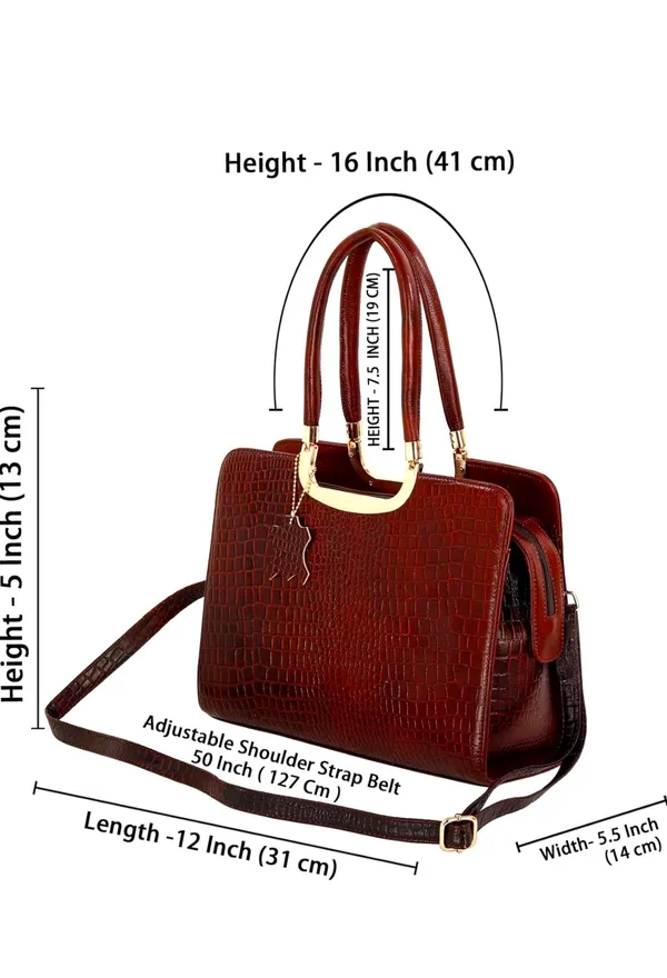Brown_Croc-Textured_Structured_Handbag_With_Metal_Frame_And_Detachable_Shoulder_Strap