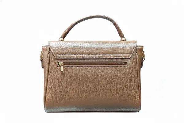 Metallic_Bronze_Croc-Embossed_Structured_Handbag_With_Turquoise_Accent