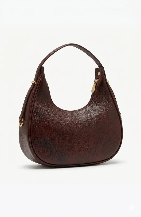 Premium_Burgundy_Crescent_Hobo_Bag_With_Signature_Tree_Logo