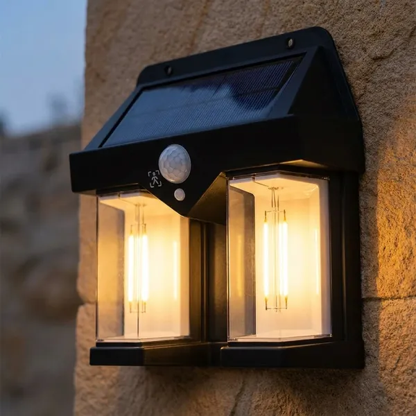 2_Bulb_Solar_Sensor_Light_-_Outdoor_Motion_Activated_Wall_Light_(Cl-228)