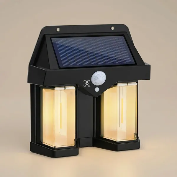 2_Bulb_Solar_Sensor_Light_-_Outdoor_Motion_Activated_Wall_Light_(Cl-228)