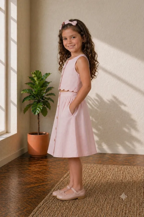 Pink_Pure_Cotton_Two_Piece_Skirt_Set_For_Girls