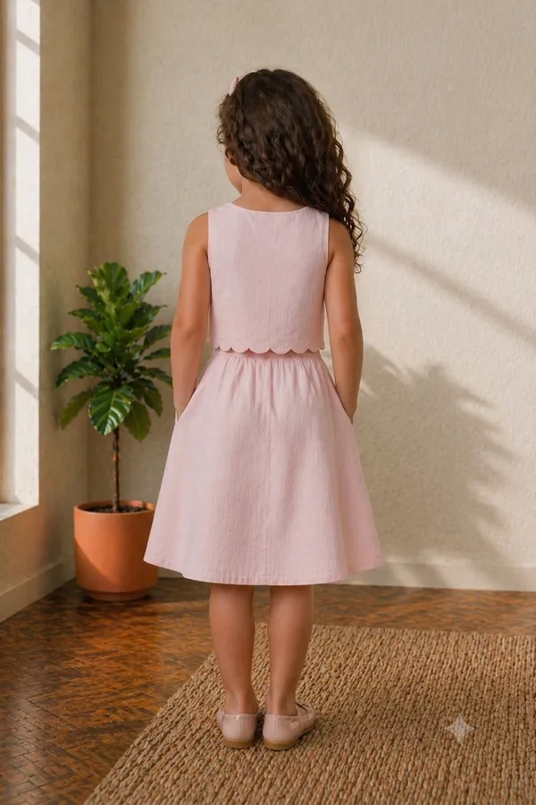 Pink_Pure_Cotton_Two_Piece_Skirt_Set_For_Girls