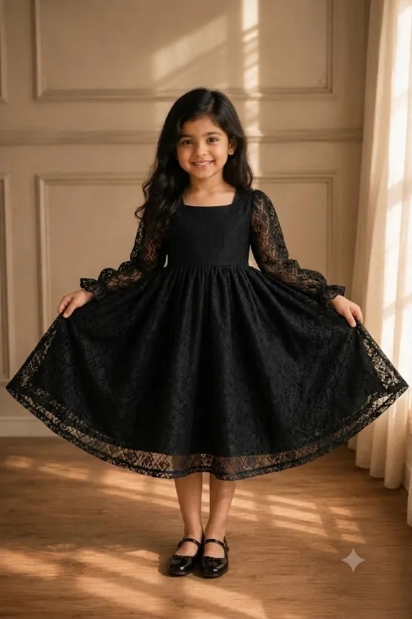 Black_Chikankari-Inspired_One_Piece_for_Girls