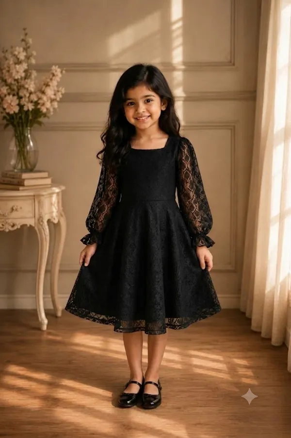 Black_Chikankari-Inspired_One_Piece_for_Girls