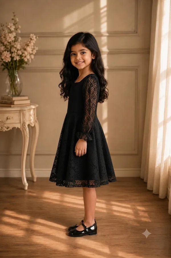Black_Chikankari-Inspired_One_Piece_for_Girls