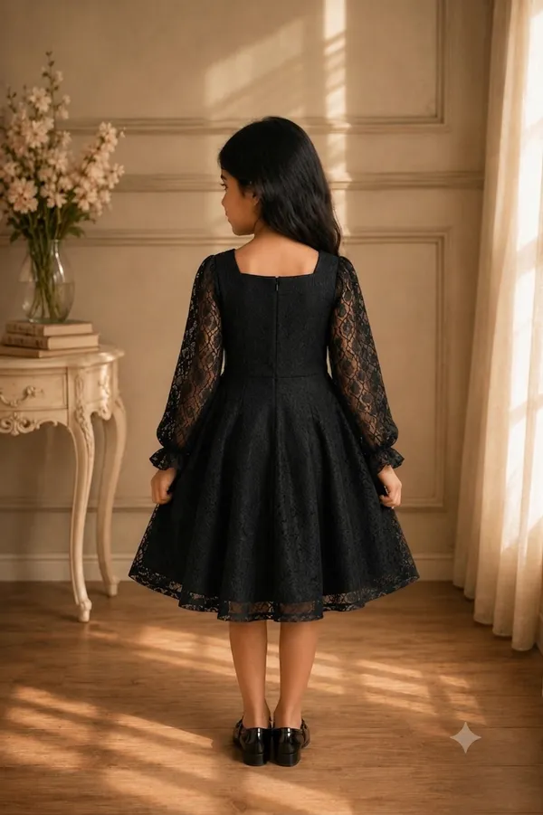 Black_Chikankari-Inspired_One_Piece_for_Girls