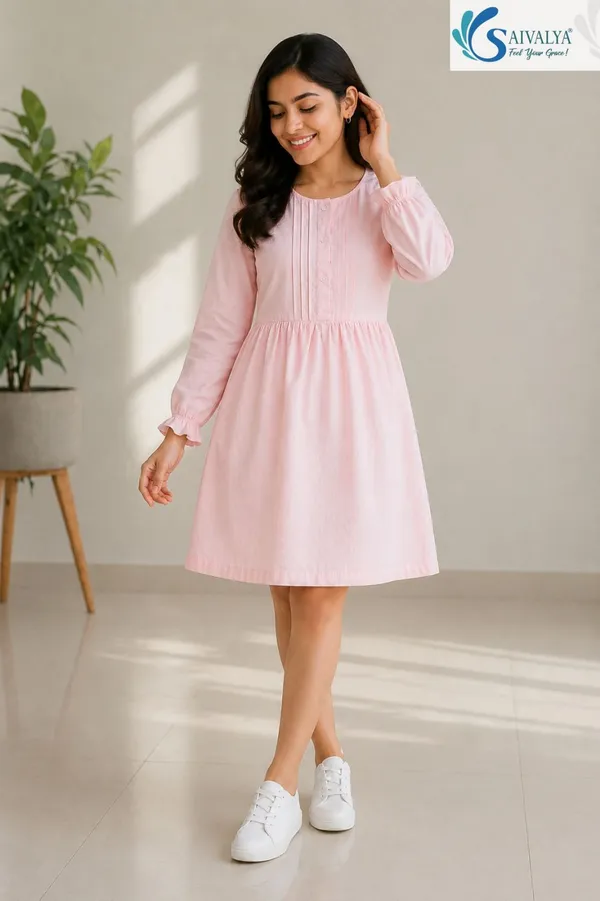 Pink_Pure_Cotton_Premium_Dress_For_Women