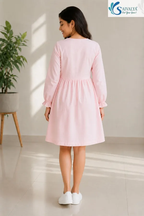 Pink_Pure_Cotton_Premium_Dress_For_Women